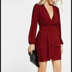 Express Fit and Flare v-neck  Dress
